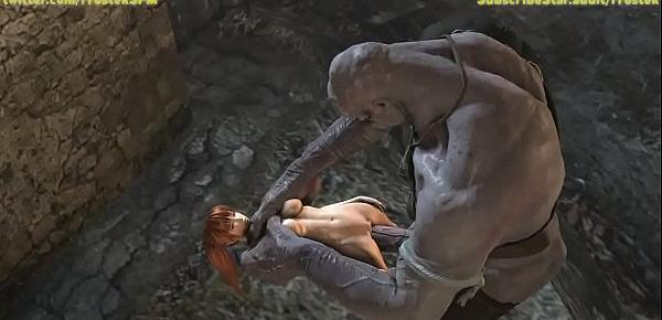  Kasumi destroyed by Giant Cyclop getting stomach bulged
